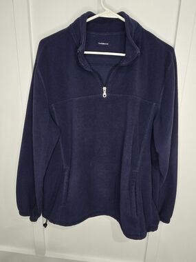 Navy Quarter-Zip Fleece Pullover